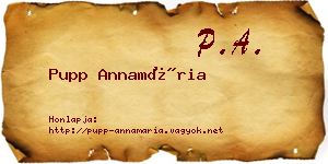 Pupp Annamária névjegykártya